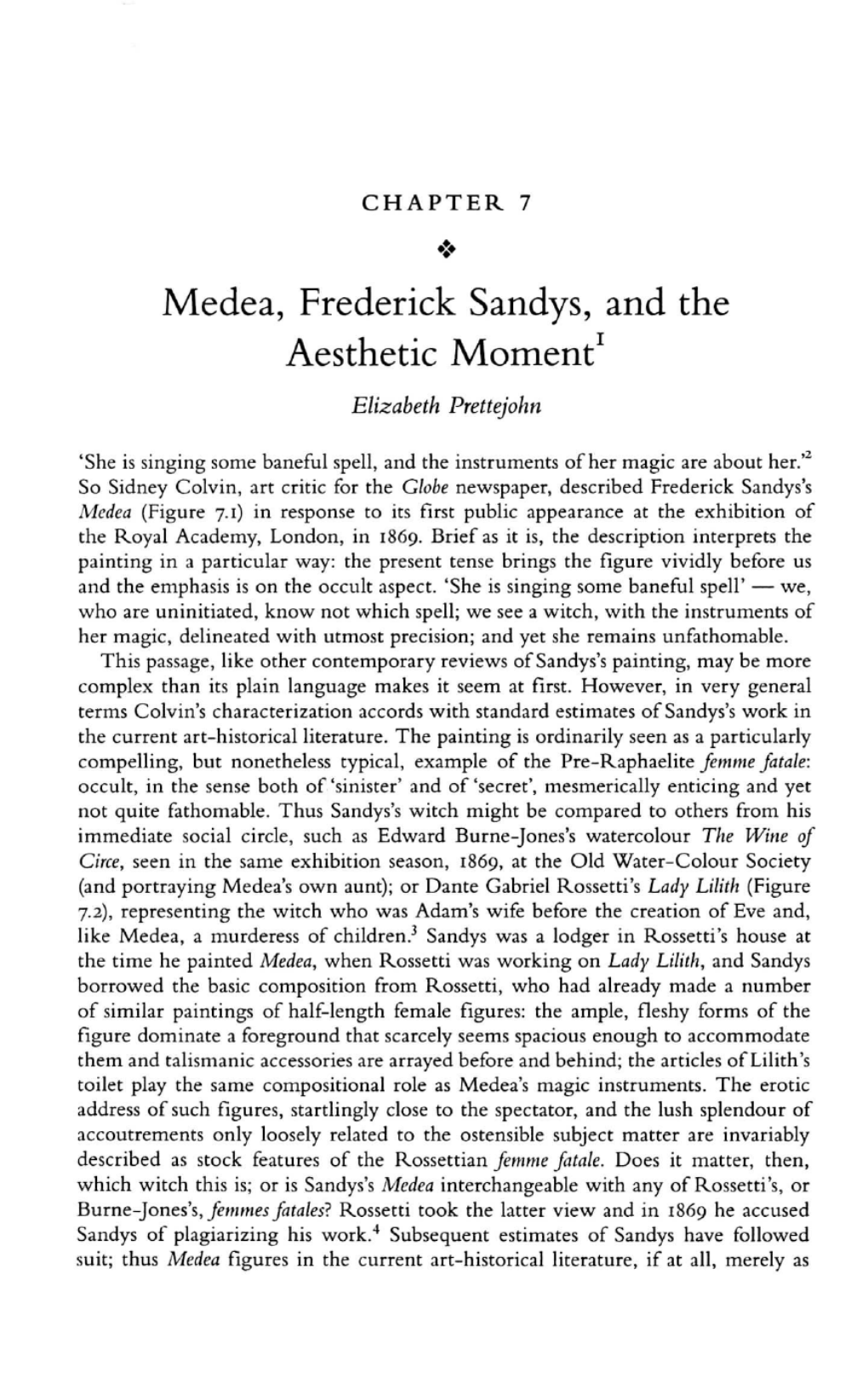 Medea, Frederick Sandys, and the Aesthetic Momene
