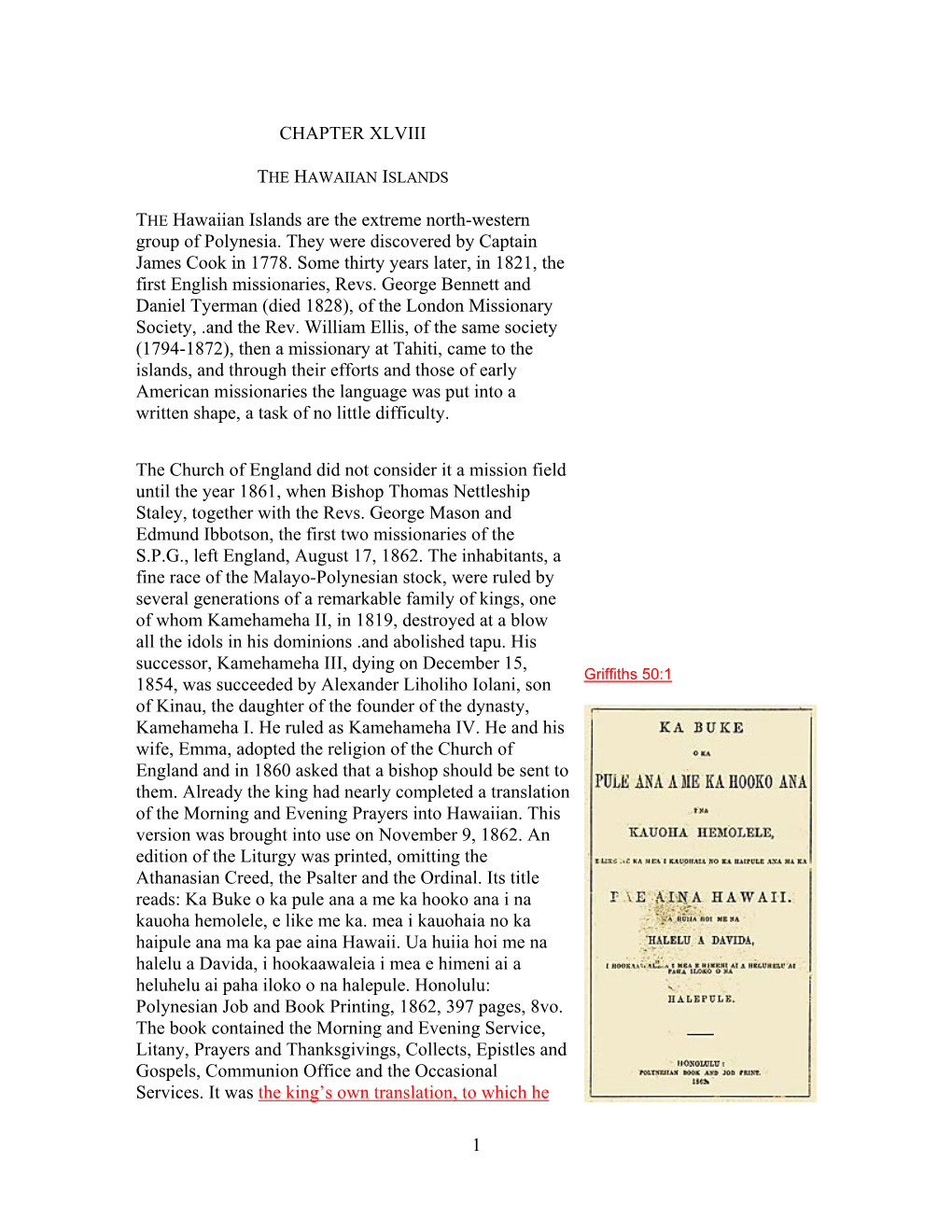 1 CHAPTER XLVIII the Hawaiian Islands Are the Extreme North