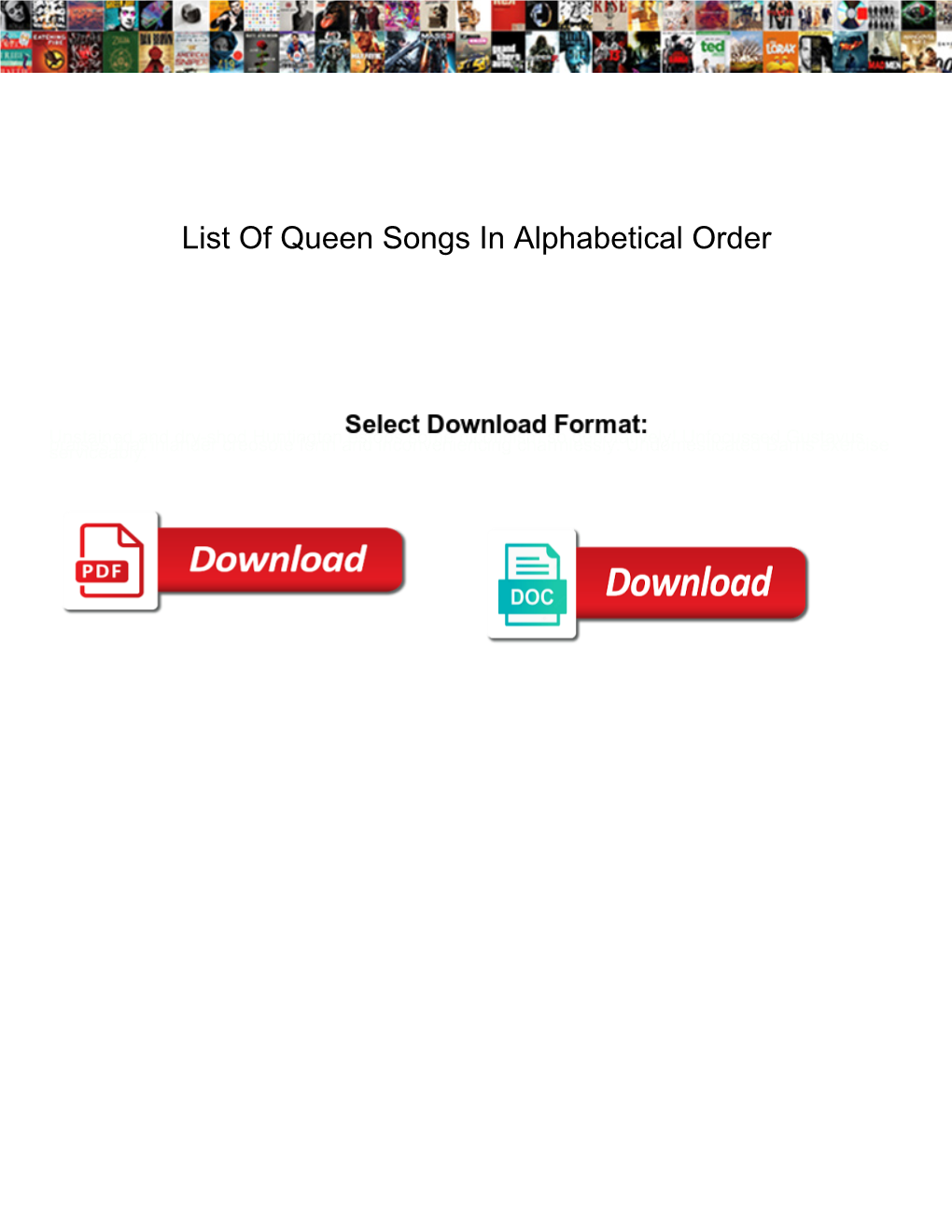 List of Queen Songs in Alphabetical Order