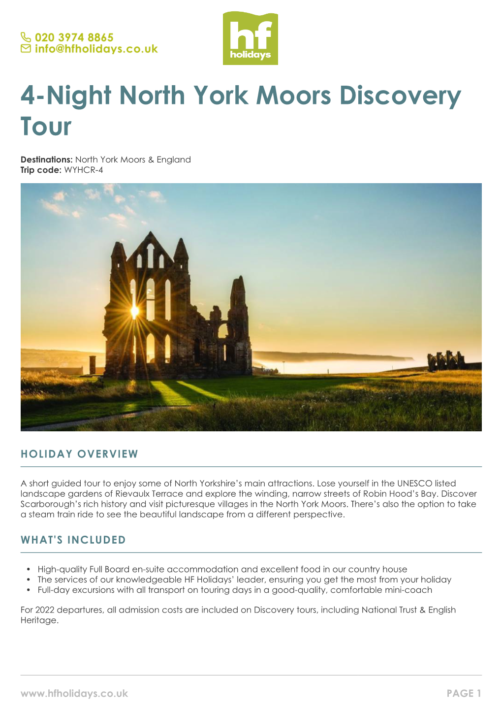 4-Night North York Moors Discovery Tour