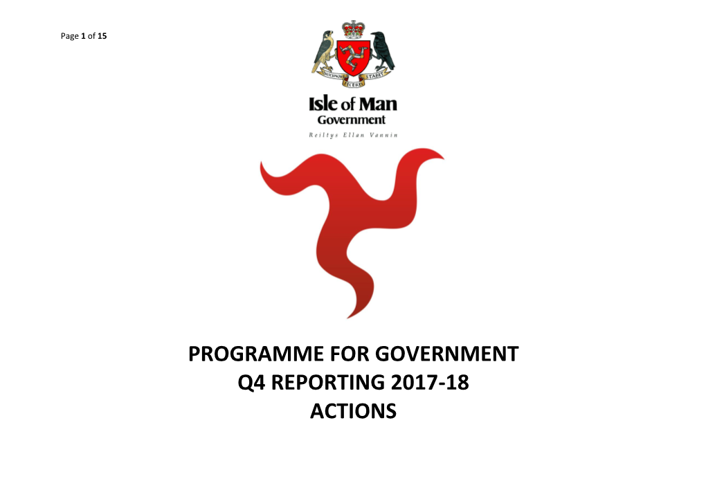 Programme for Government Q4 Reporting 2017-18 Actions