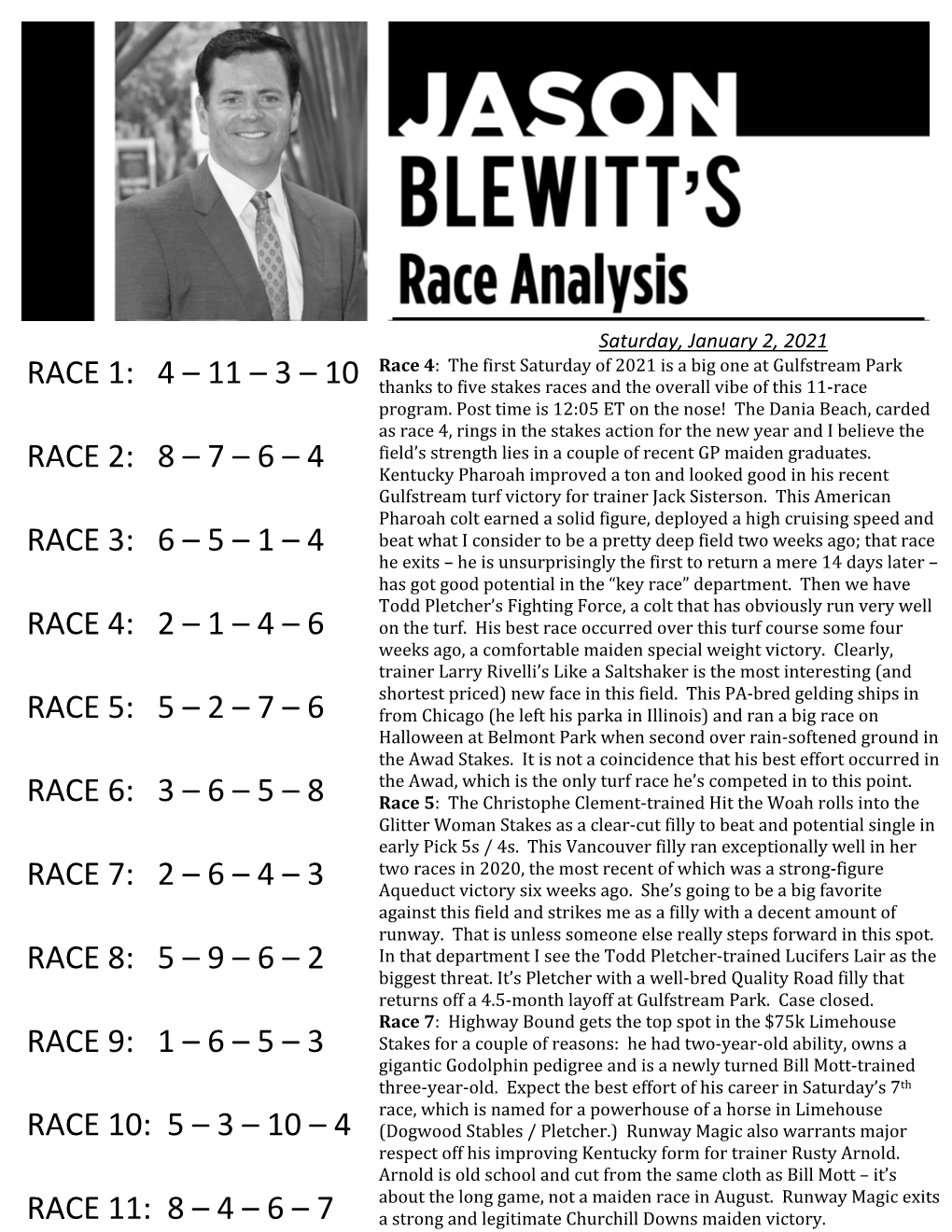 4 Race 3: 6 – 5