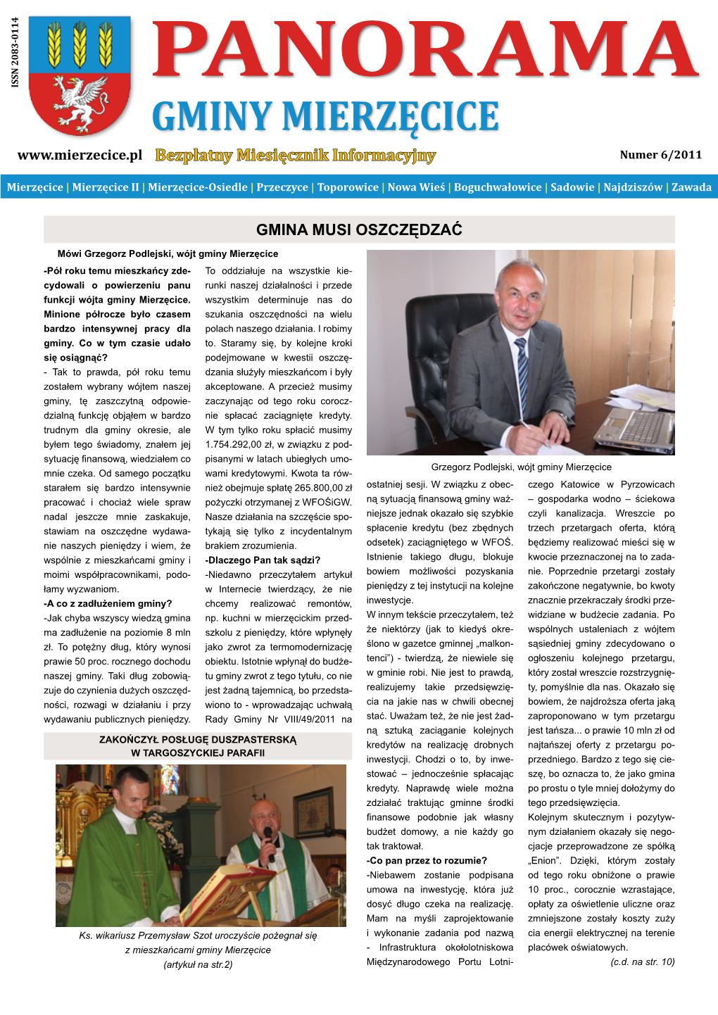 GMINY MIERZĘCICE Bezpłatny Miesięcznik Informacyjny Numer 6/2011