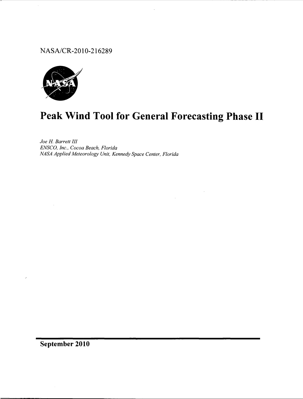 Peak Wind Tool for General Forecasting Phase II