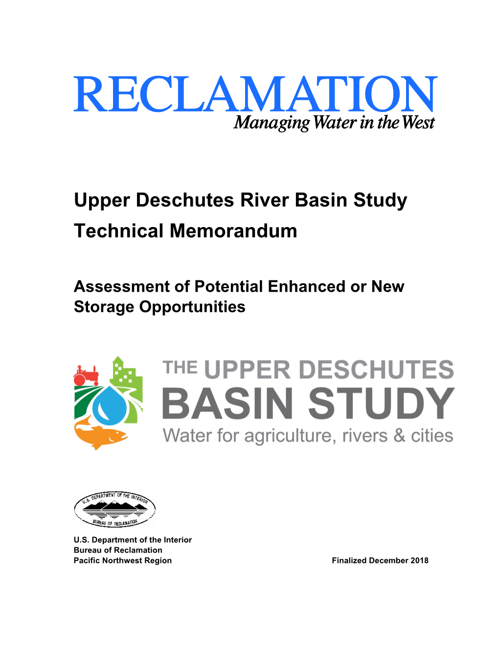 Upper Deschutes River Basin Study Technical Memorandum