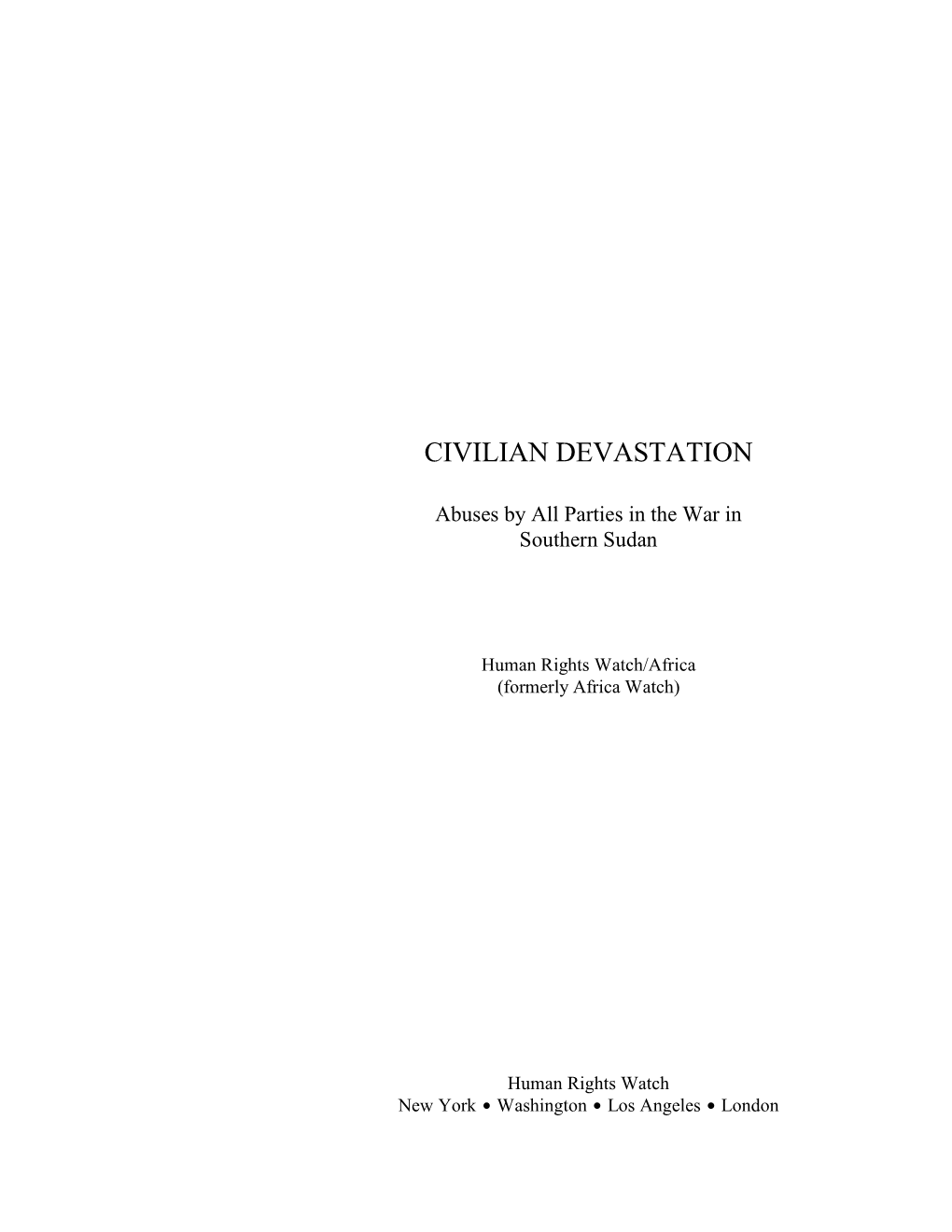 Civilian Devastation