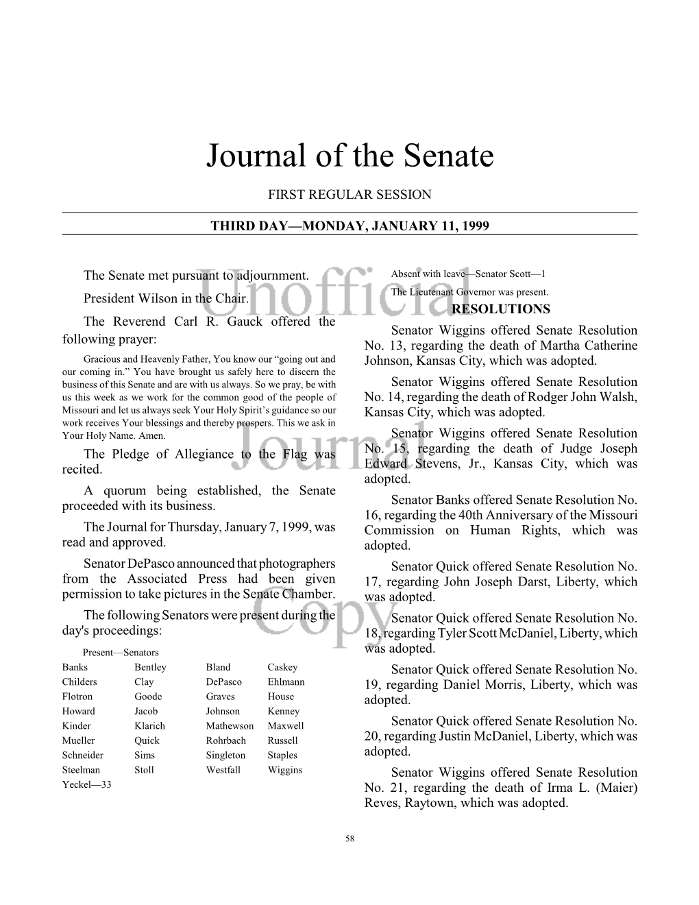 Journal of the Senate