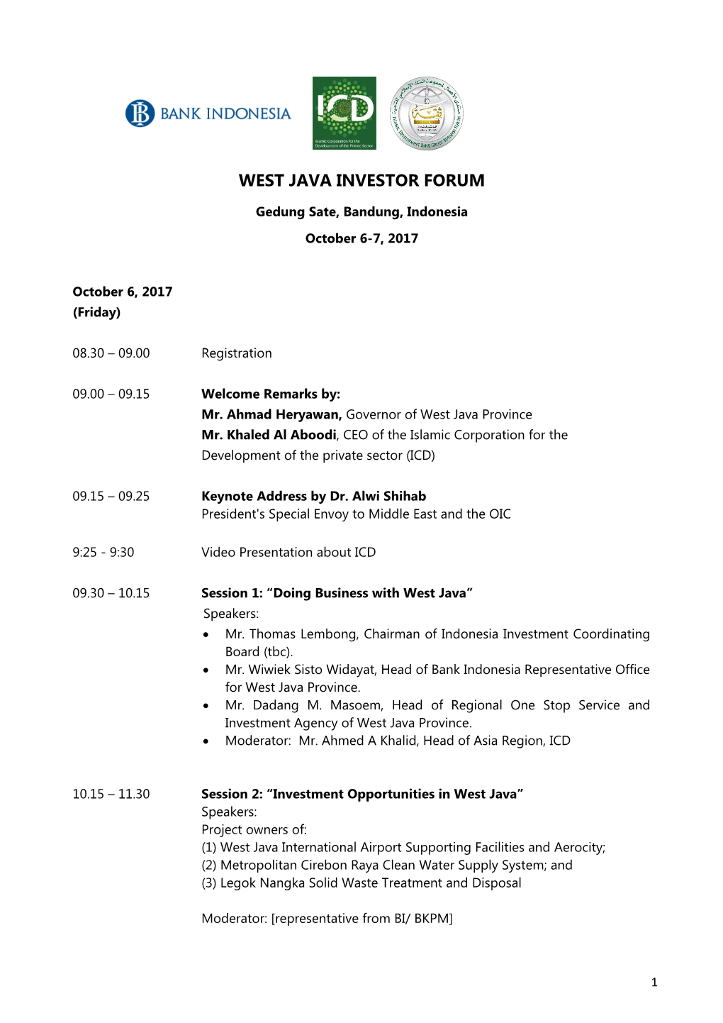 West Java Investor Forum