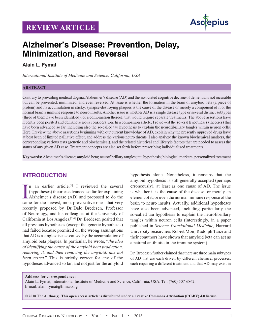 Alzheimer's Disease