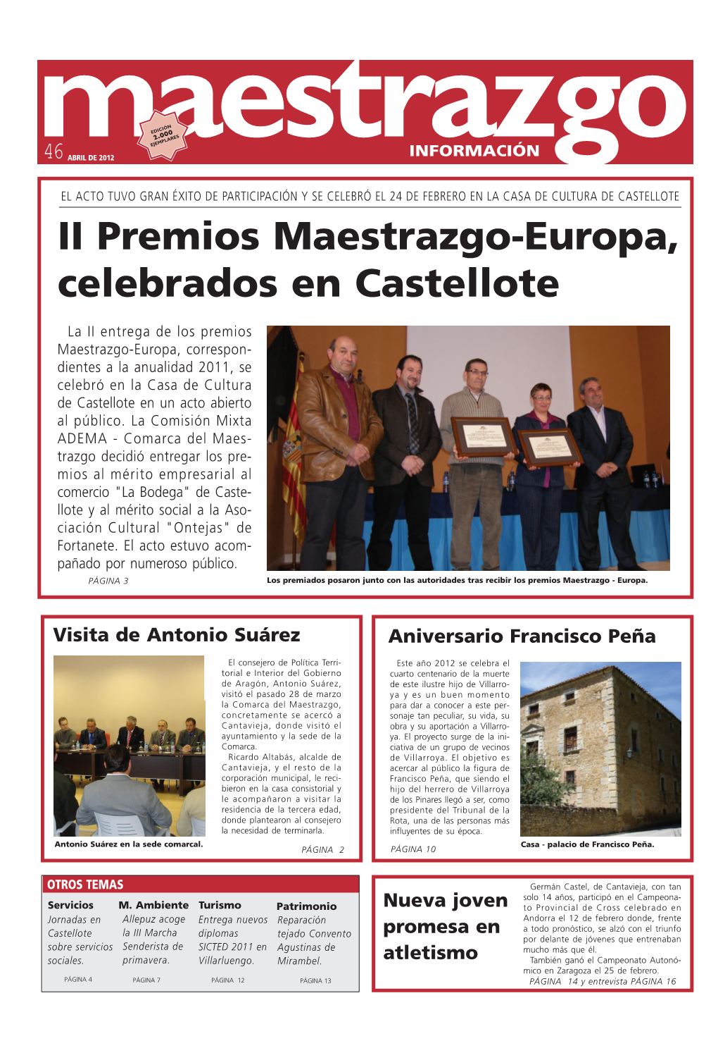 II Premios Maestrazgo-Europa, Celebrados En Castellote