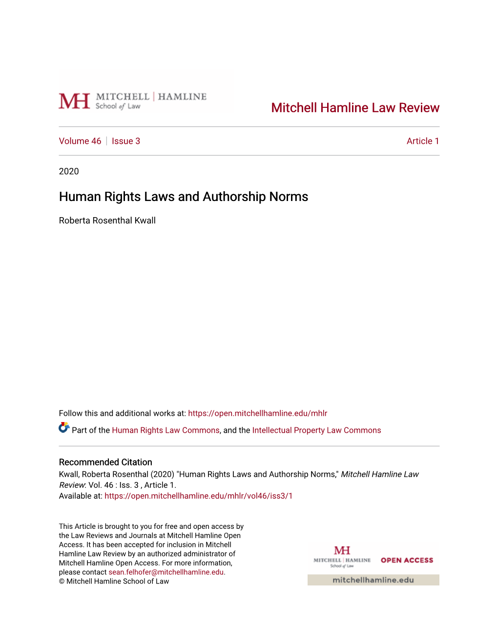 Human Rights Laws and Authorship Norms