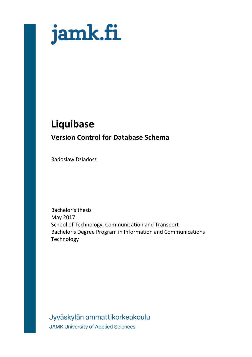Liquibase Version Control for Database Schema