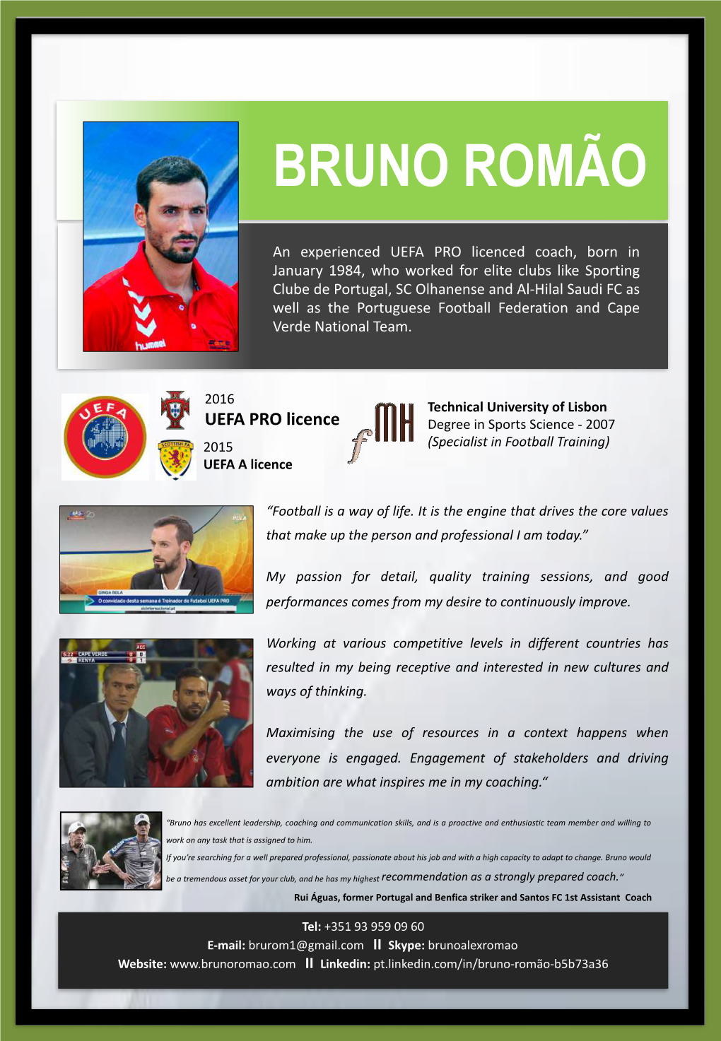 Bruno Romao CV UEFA PRO