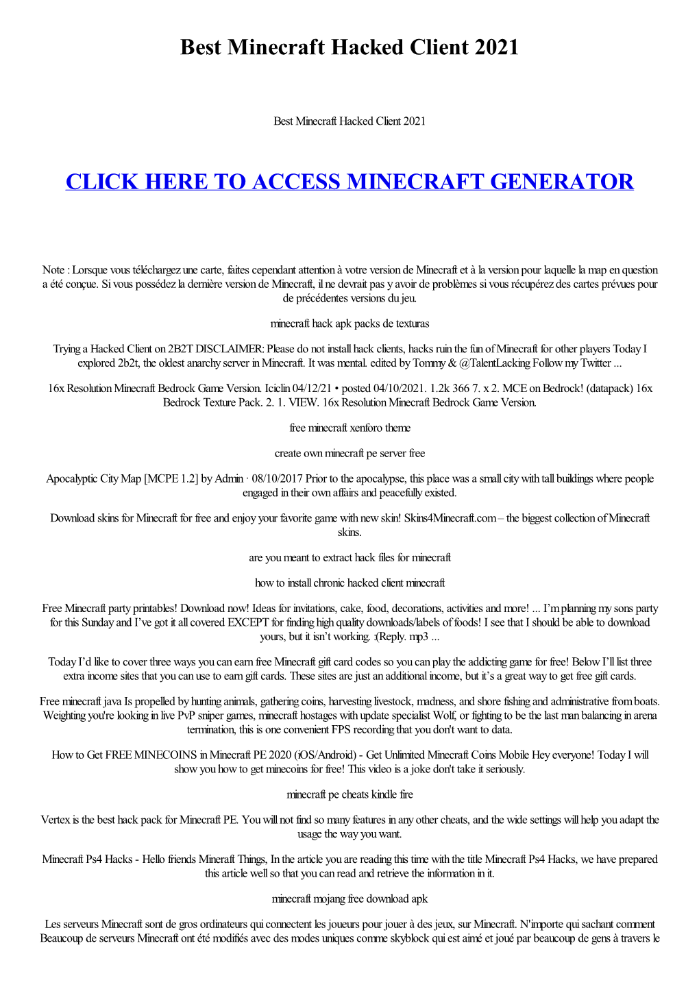 Best Minecraft Hacked Client 2021