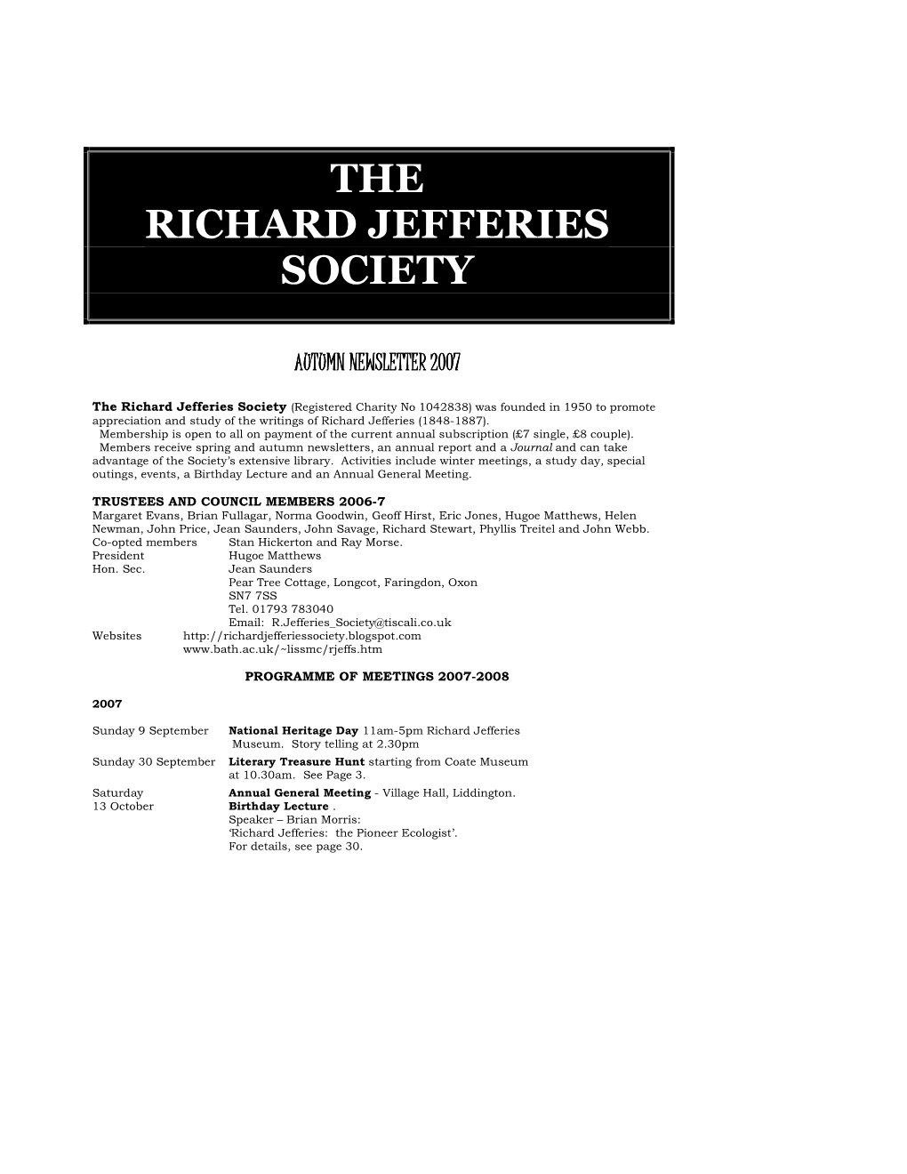 The Richard Jefferies Society