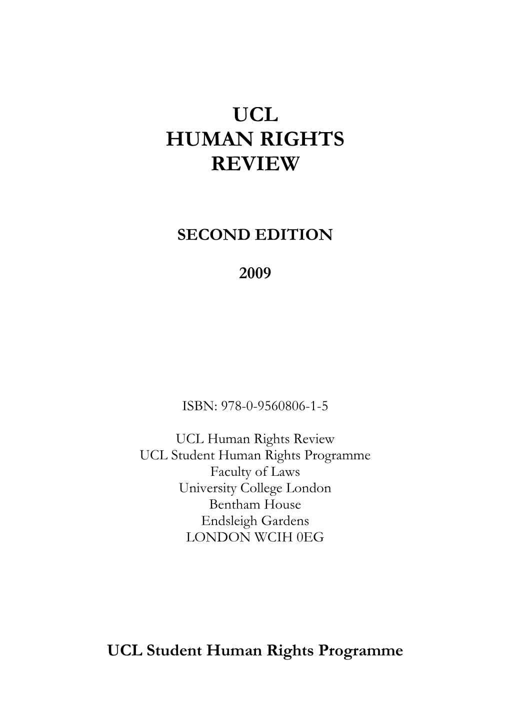 Ucl Human Rights Review