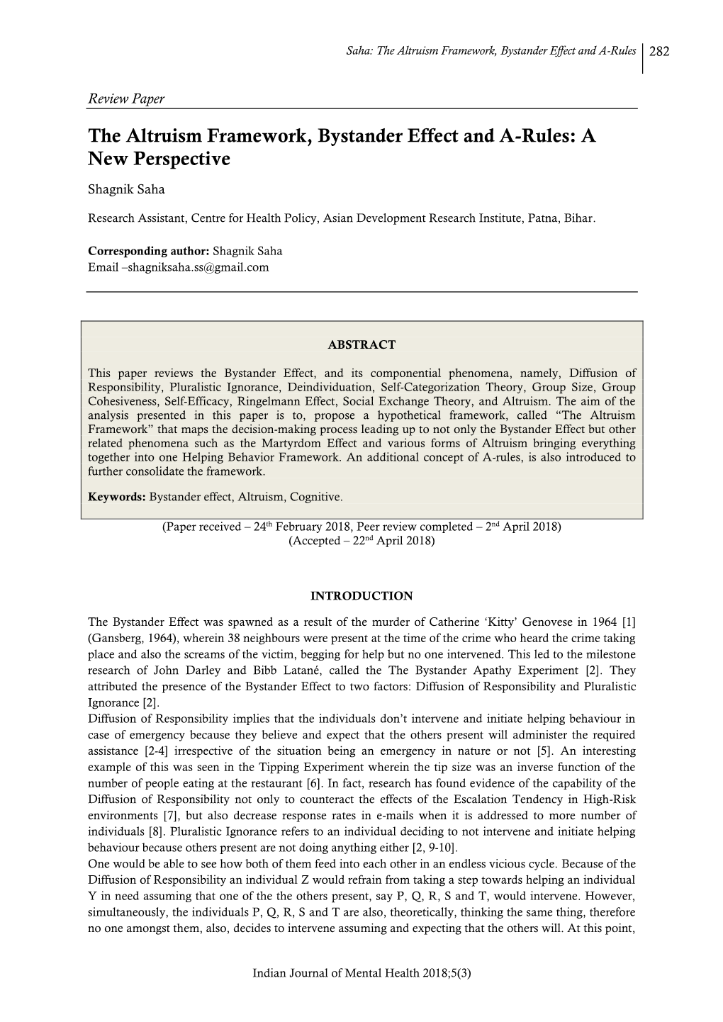 The Altruism Framework, Bystander Effect and A-Rules: a New Perspective