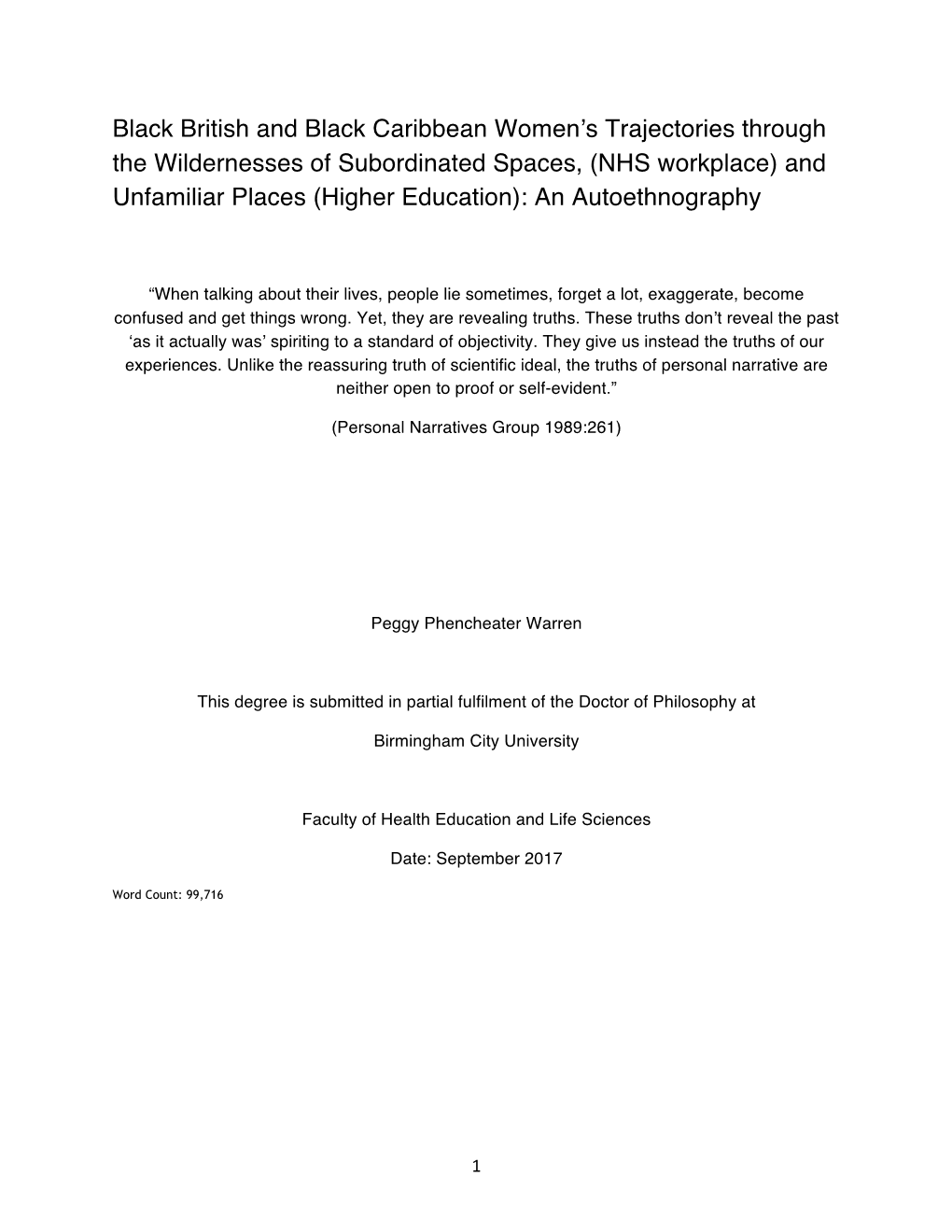 Black British and Black Caribbean Women's Trajectories Through the Wildernesses of Subordinated Spaces