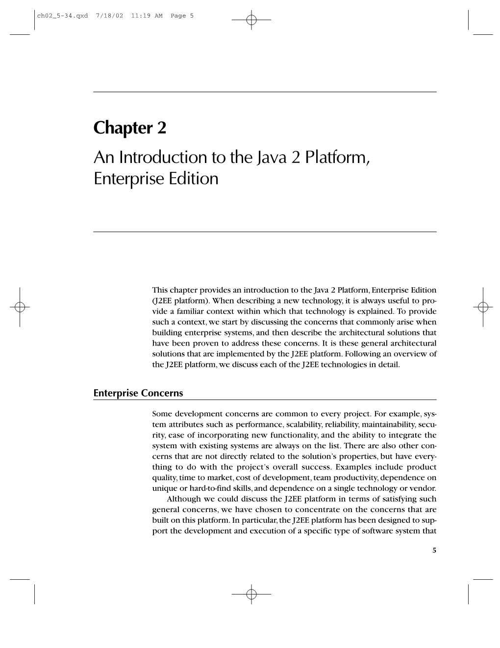 Chapter 2 an Introduction to the Java 2 Platform, Enterprise Edition