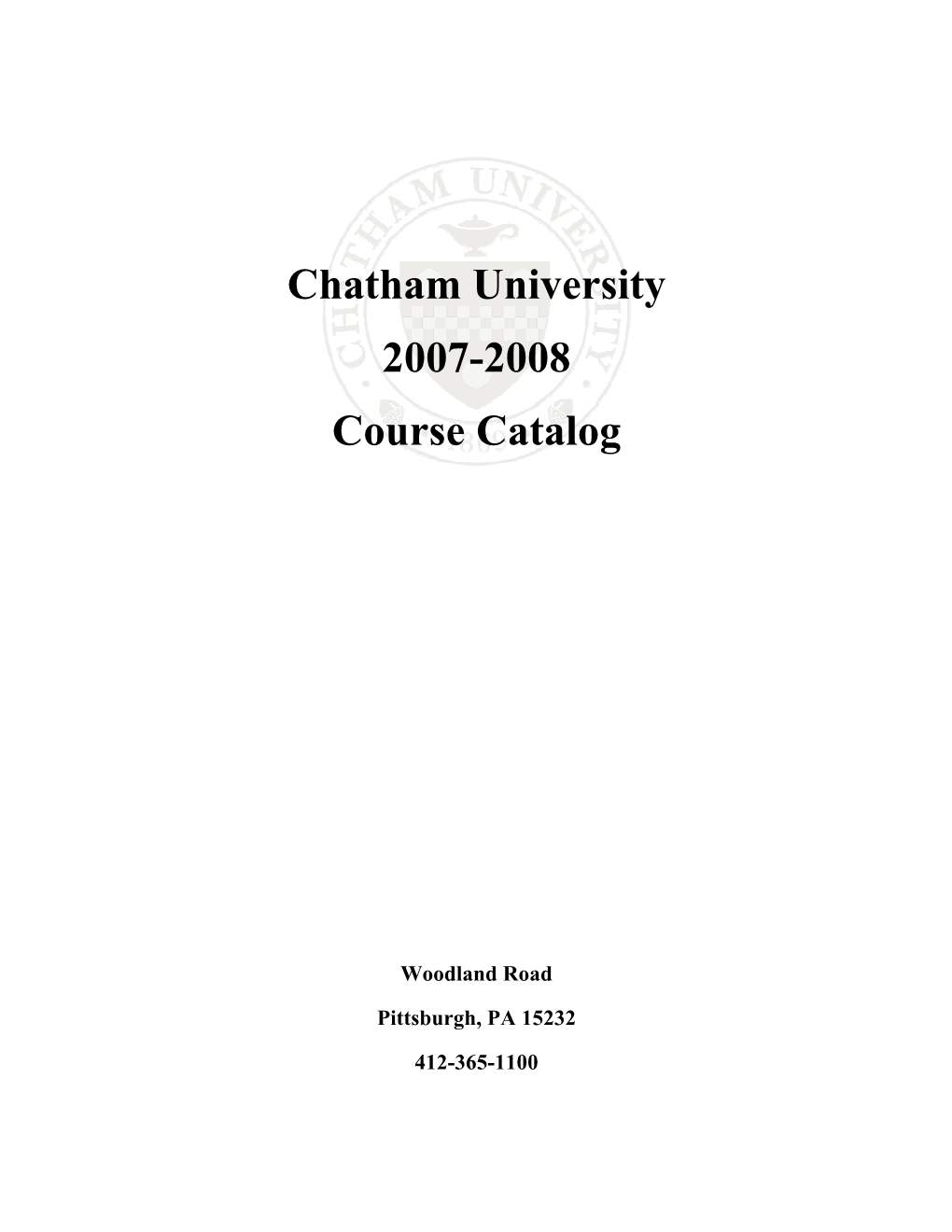 Cha C Atham 200 Cours M Uni 07-200 E Cat Iversi 08 Talog