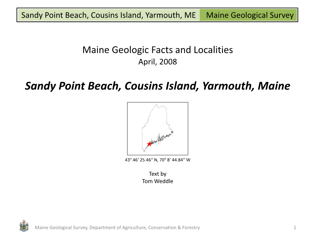 Sandy Point Beach, Cousins Island, Yarmouth, ME Maine Geological Survey