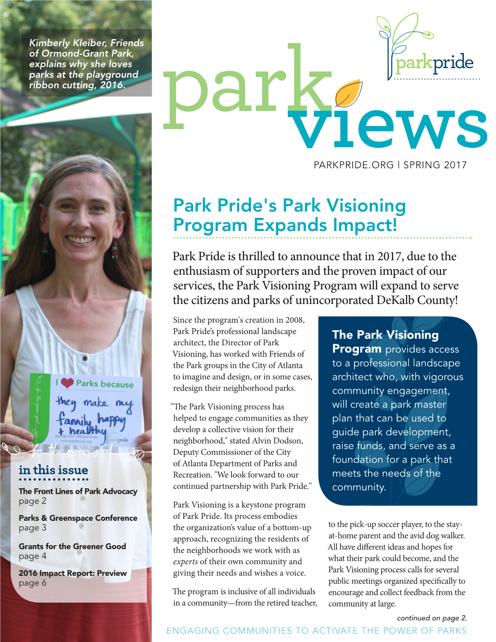 Park Pride's Park Visioning Program Expands Impact!