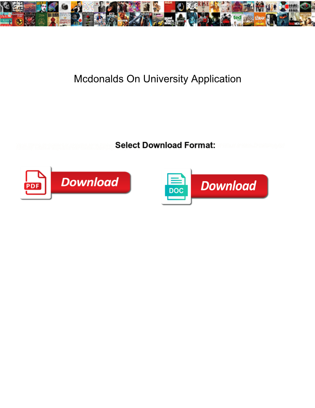 Mcdonalds on University Application