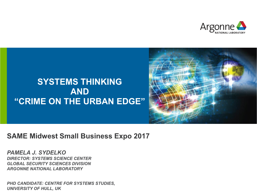 Systems Thinking and “Crime on the Urban Edge”