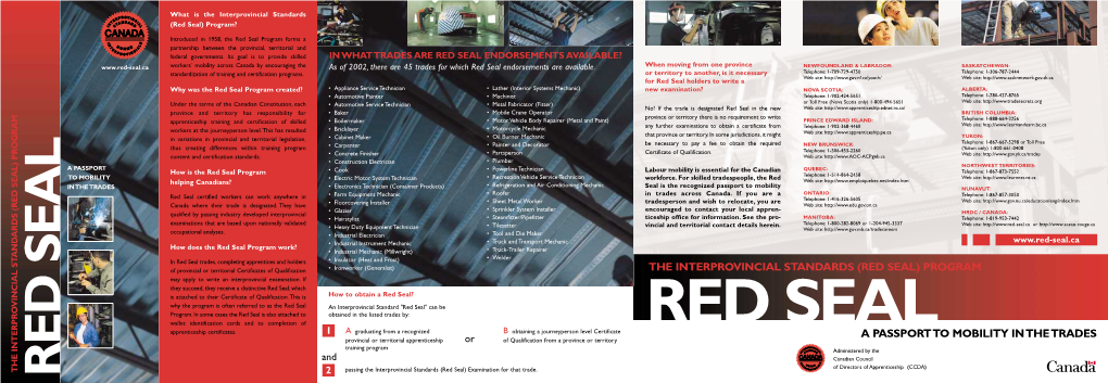 The Interprovincial Standards (Red Seal) Program Brochure
