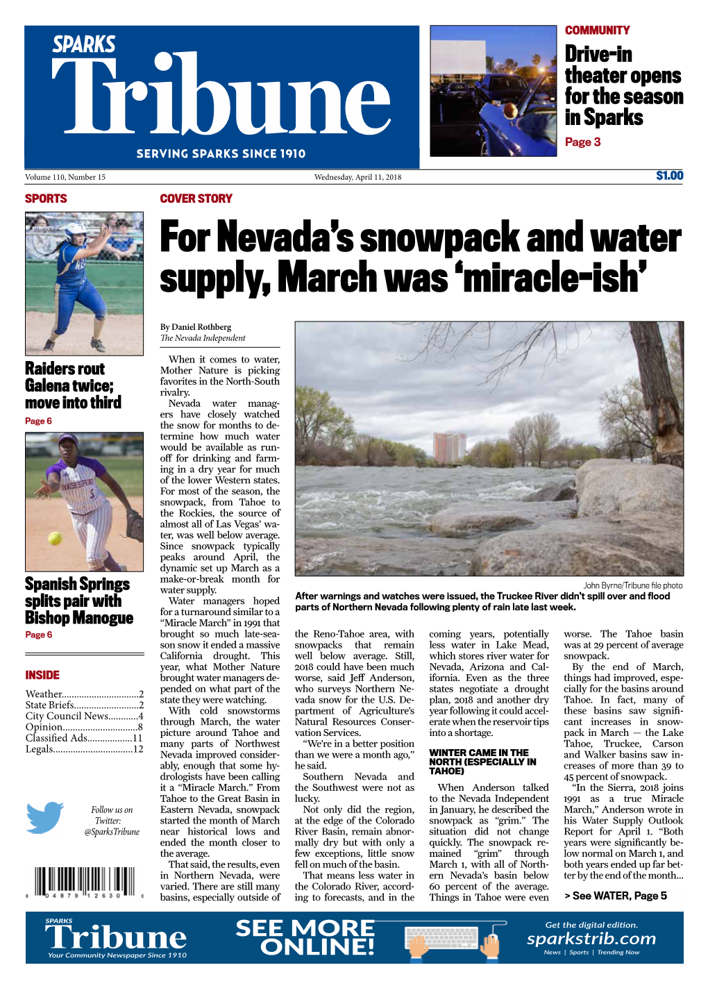 For Nevada's Snowpack and Water Supply, March Was 'Miracle-Ish'