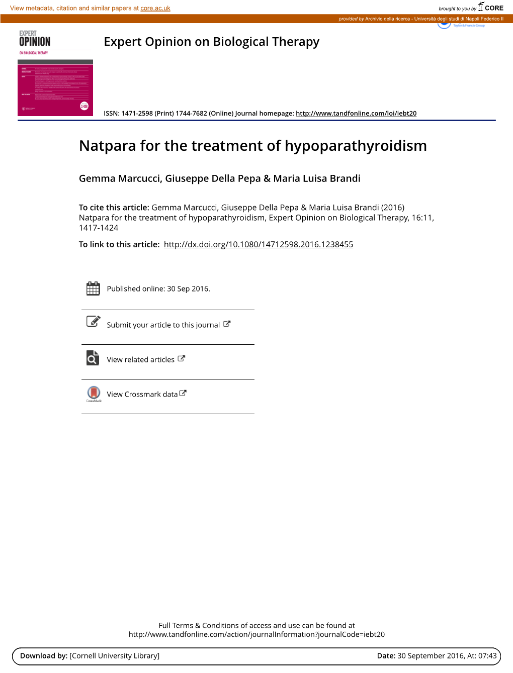 Natpara for the Treatment of Hypoparathyroidism