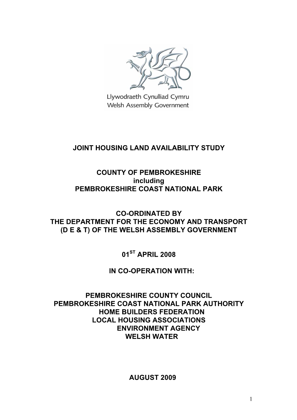 Joint Housing Land Availability Study 2008