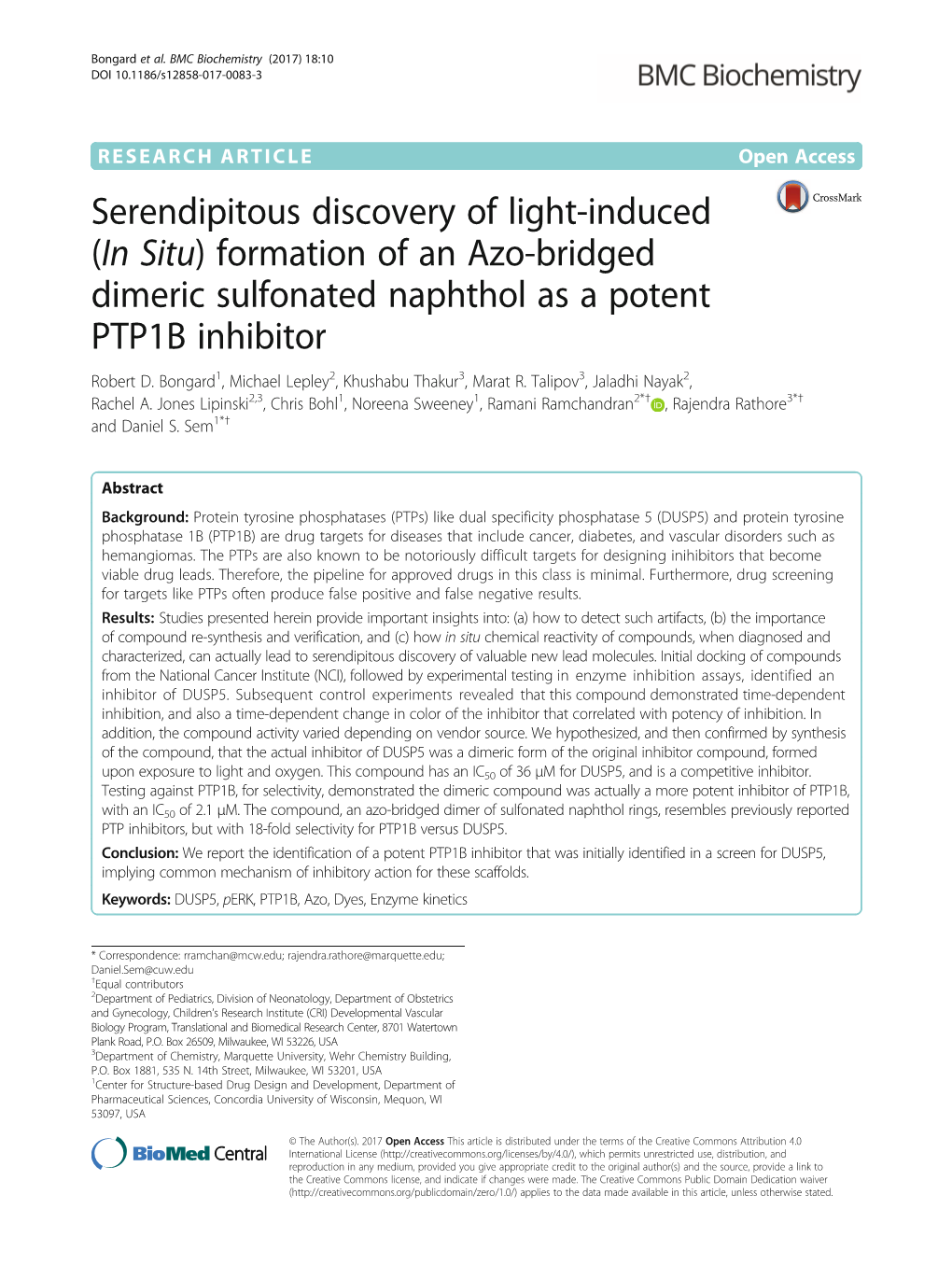 Formation of an Azo-Bridged Dimeric Sulfonated Naphthol As a Potent PTP1B Inhibitor Robert D