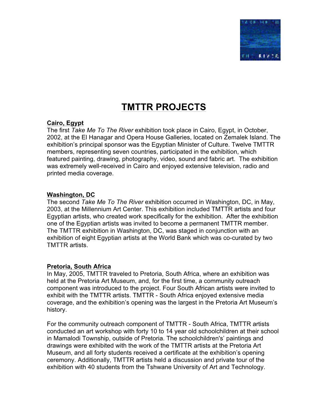 TMTTR Project History