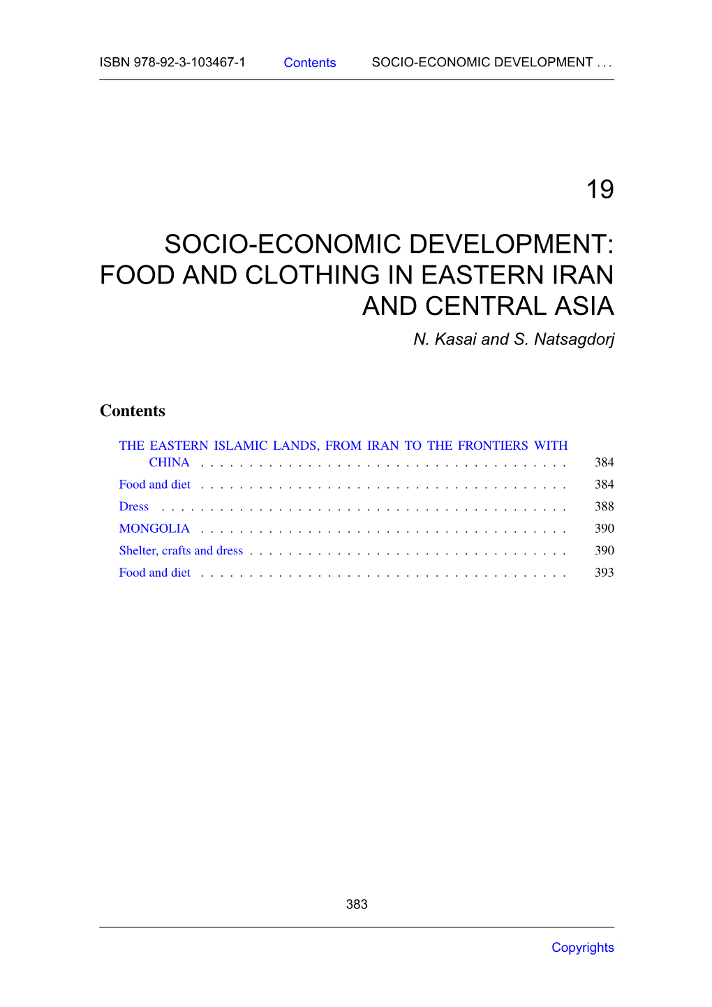 19 Socio-Economic Development: Food And