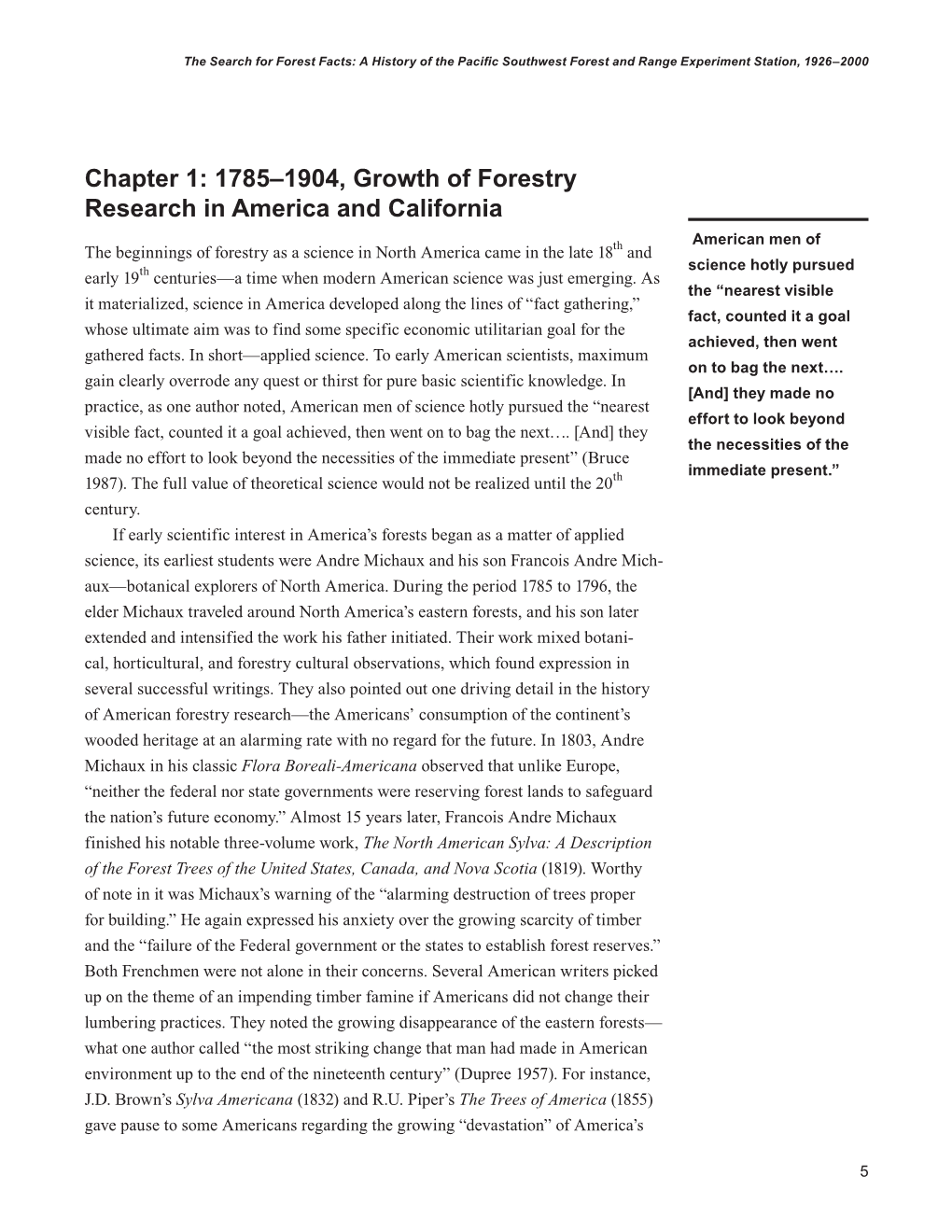 1785–1904, Growth of Forestry Research in America and California