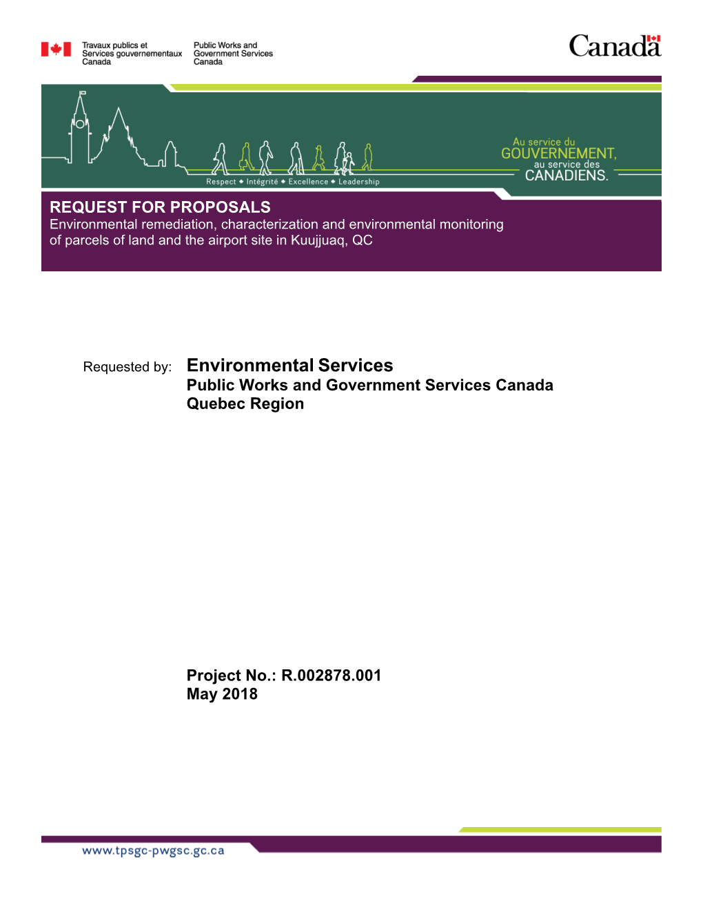 Environmental Services Public Works and Government Services Canada Quebec Region