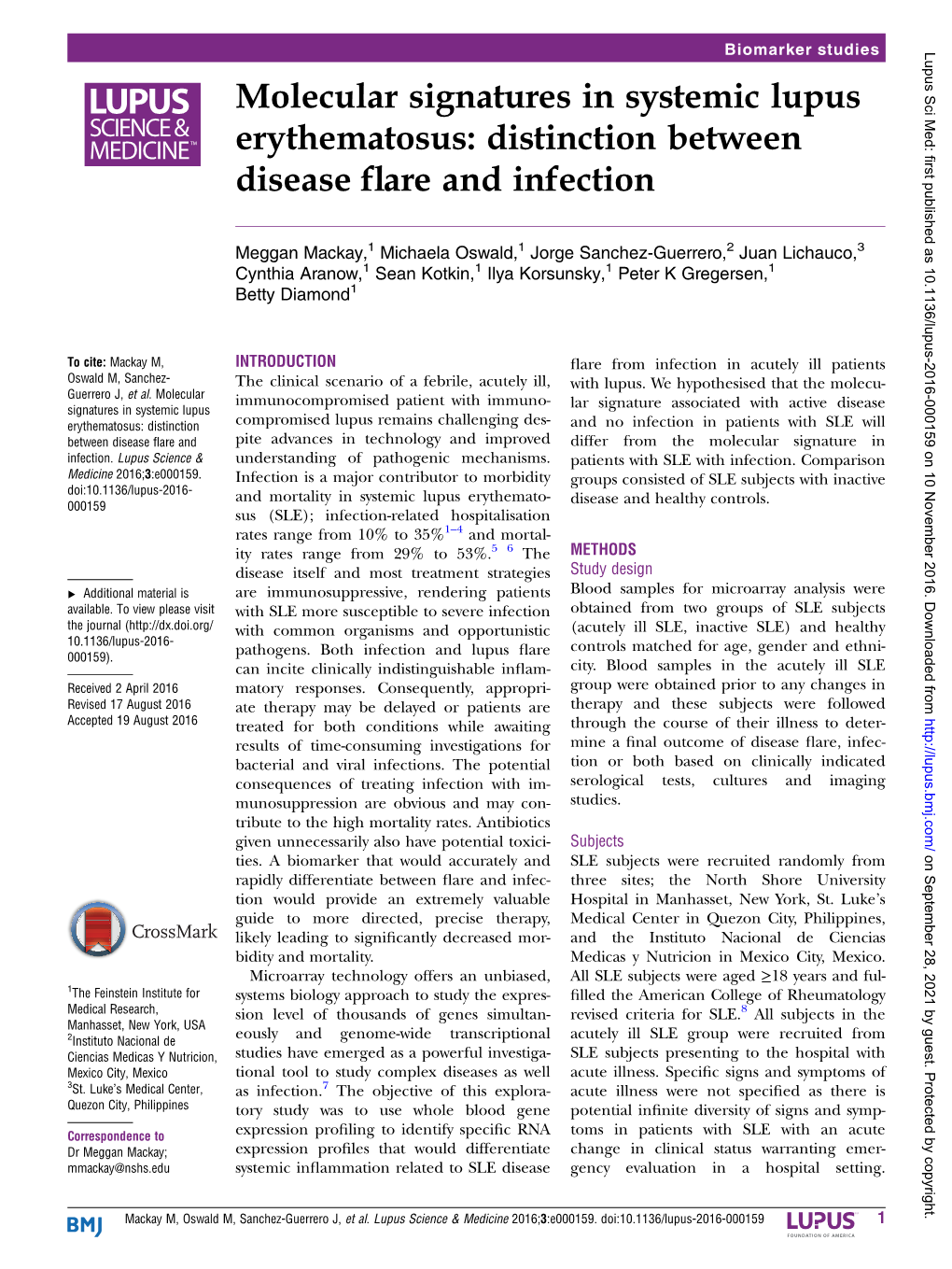 Distinction Between Disease Flare and Infection