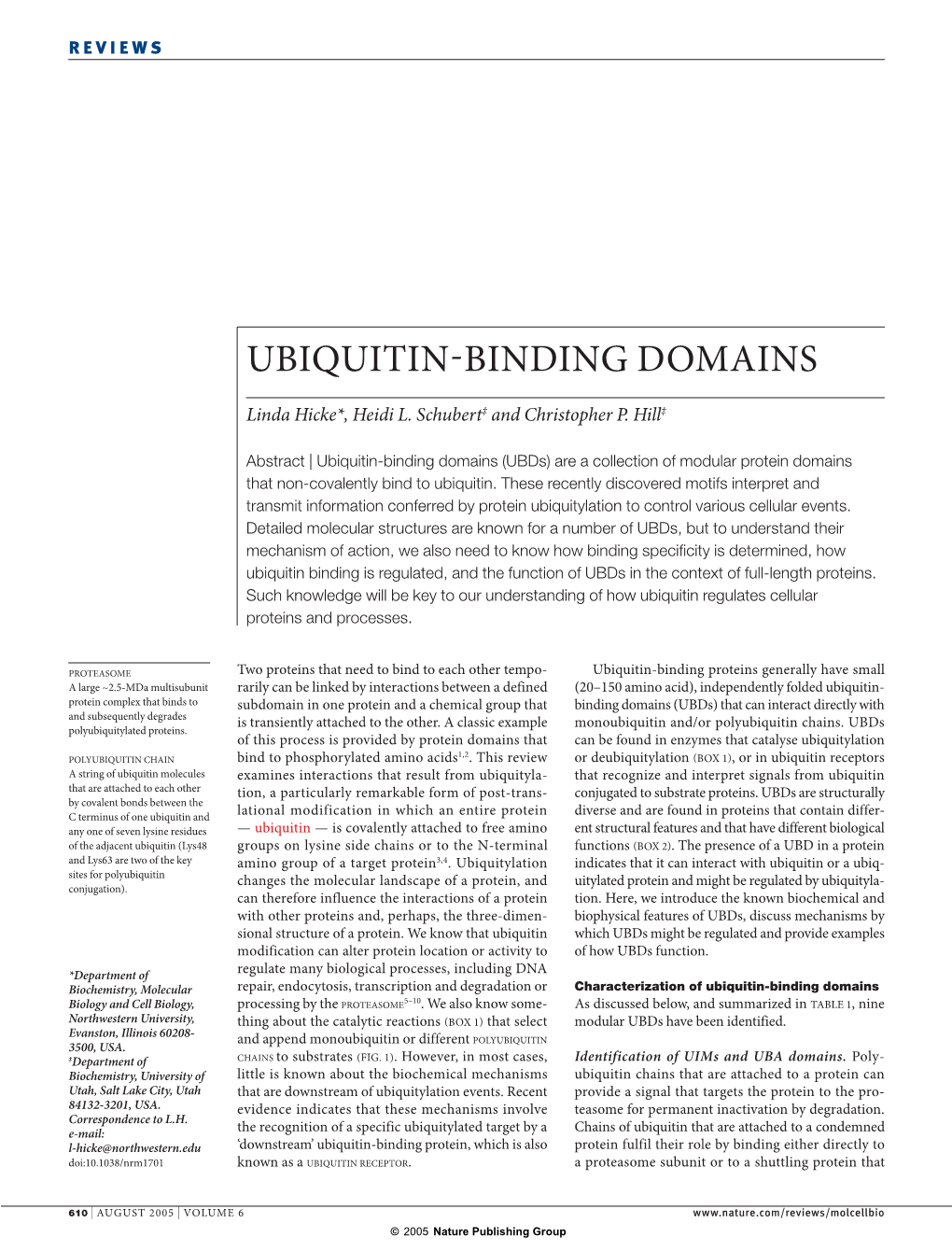 Ubiquitin Binding Domains