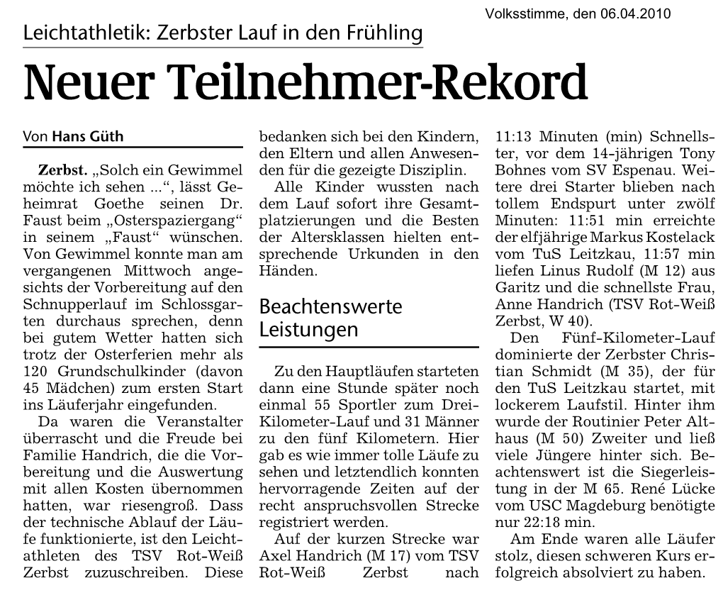 Neuer Teilnehmer-Rekord 12