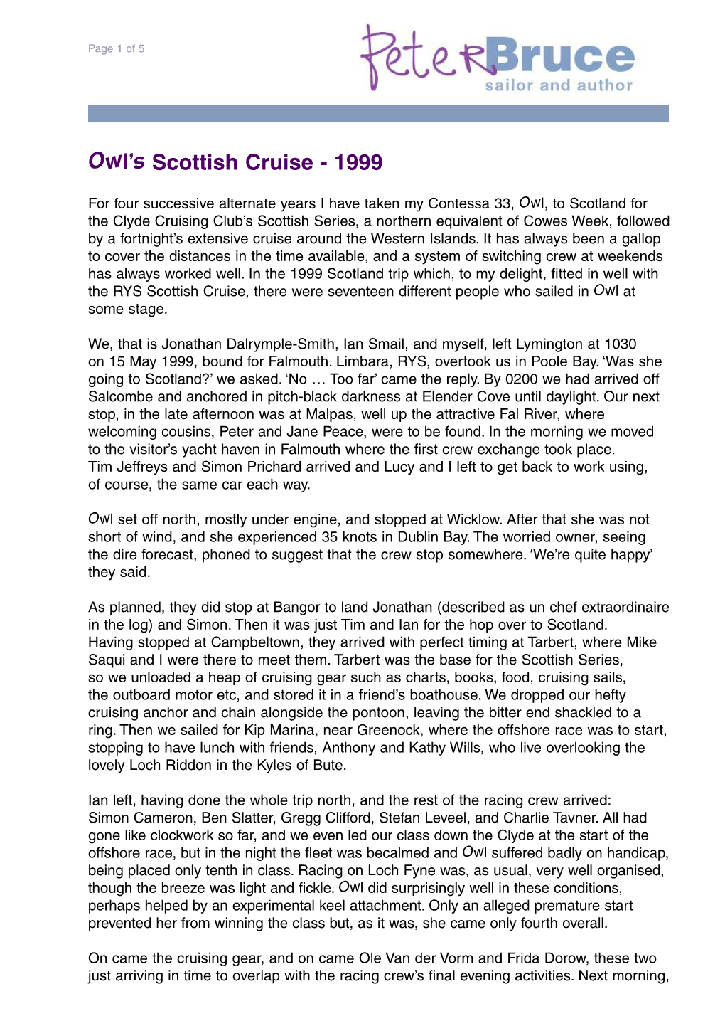Owl's Scottish Cruise