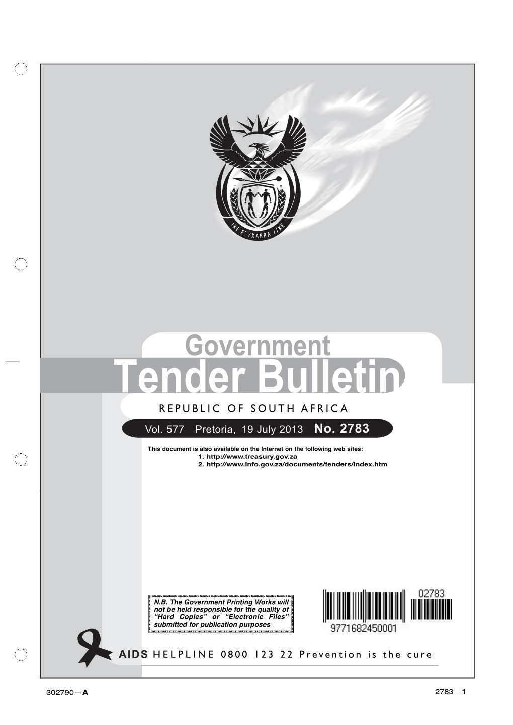 2783 Tender Bulletin 19-7
