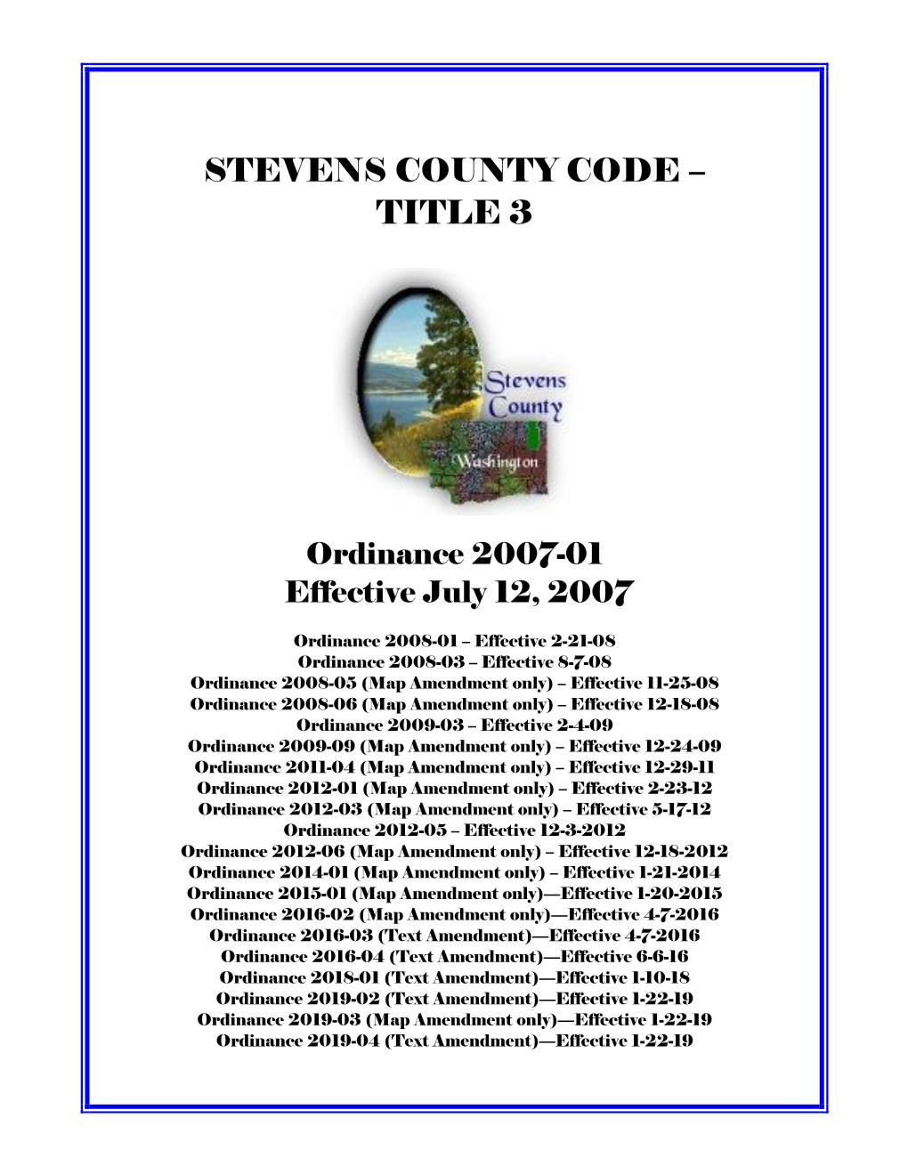 Stevens County Code – Title 3