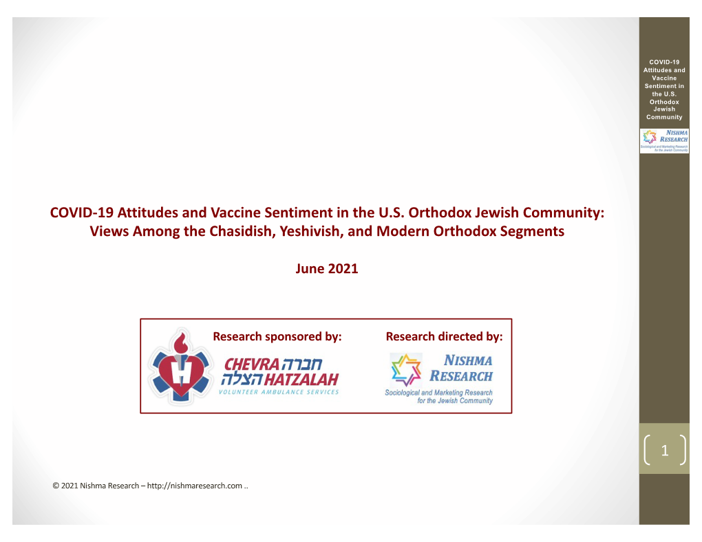 Nishma-Hatzalah COVID-19 Vaccine Survey June 2021