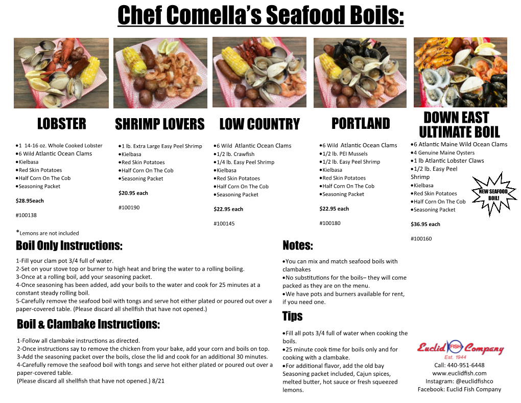 Chef Comella's Seafood Boils