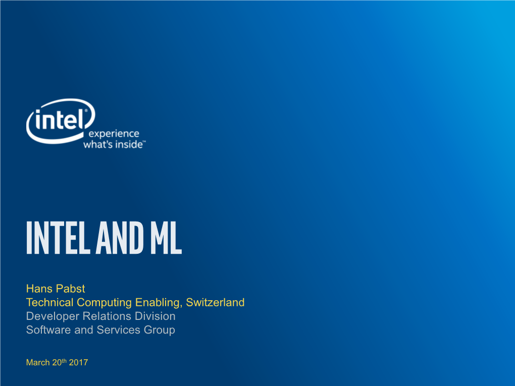 Intel and ML