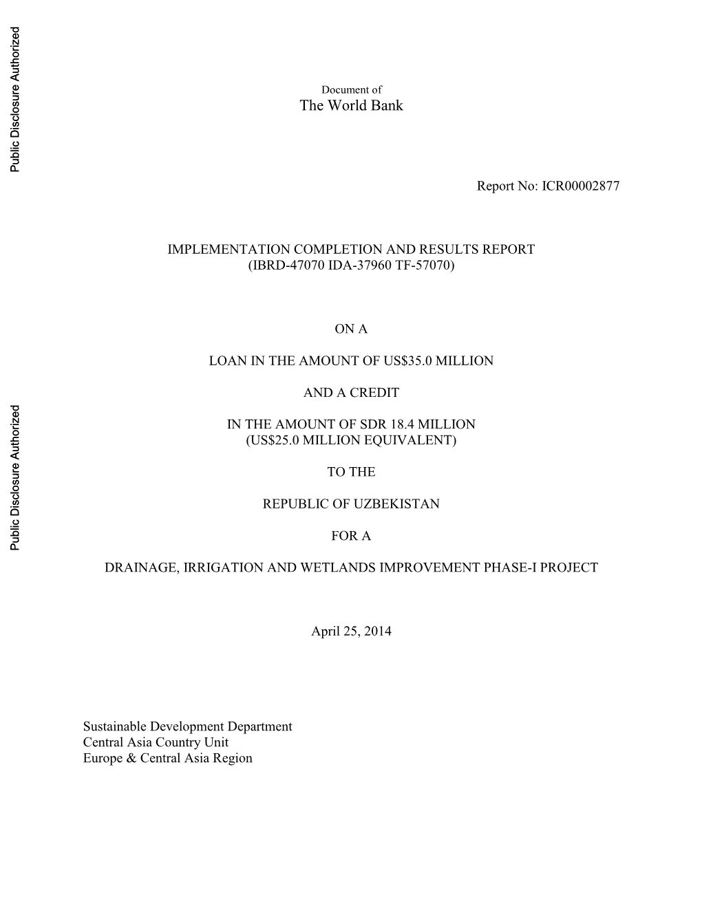 World Bank Document