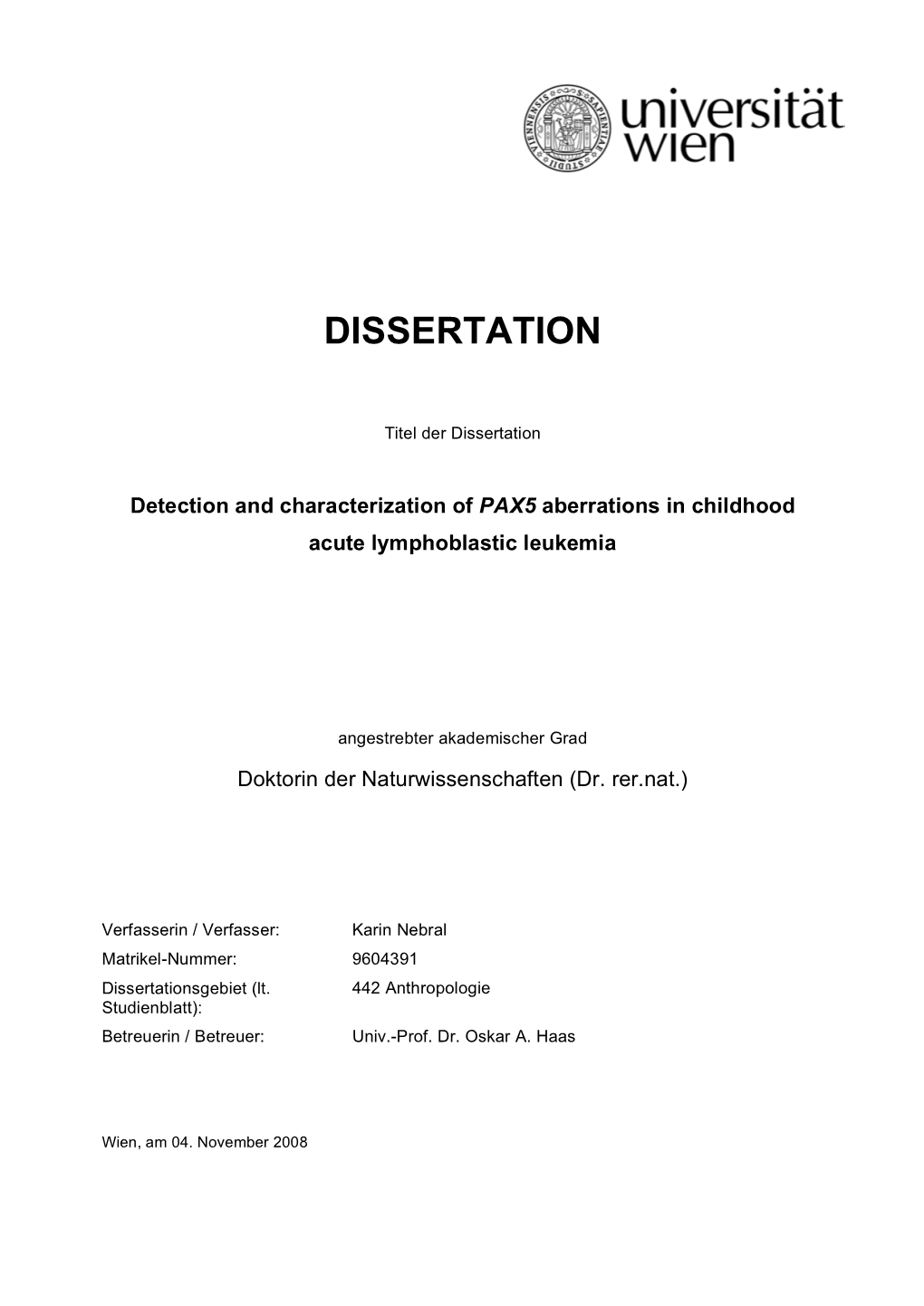 Dissertation