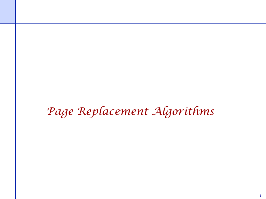 Page Replacement Algorithms