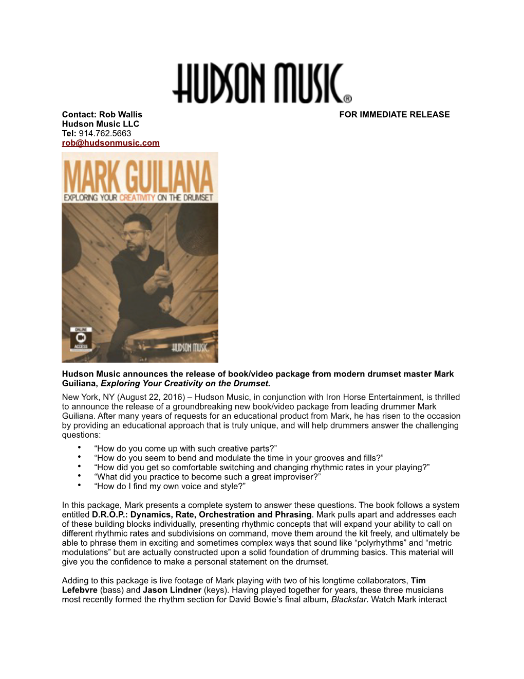 Mark Guiliana Exploring Your Creativity on the Drumset PR V2